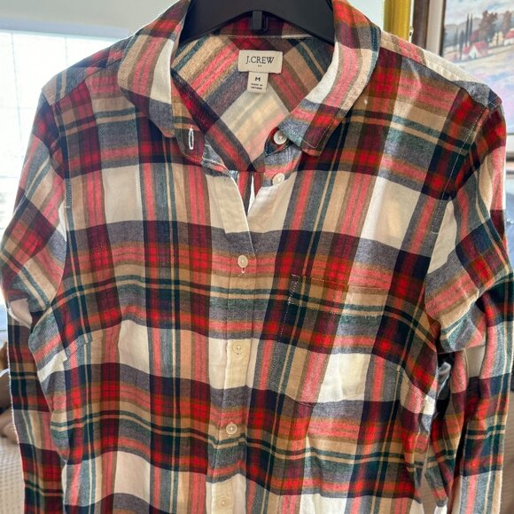 J Crew plaid flannel size medium - Picture 3 of 5